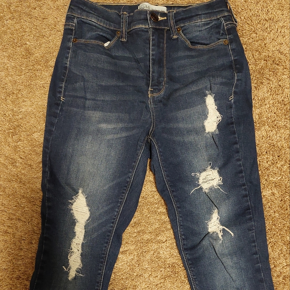 MUDD Flx Stretch Destroyed High Rise Jegging - Picture 3 of 8